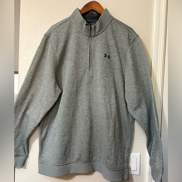 Under Armour ColdGear Heather Gray 1/4 Zip Pullover. Very Soft. Size 2XL Tall - Picture 1 of 11
